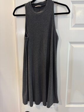 Charcoal Sleeveless Knit Swing Dress